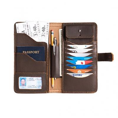 Large Full Grain Leather Credit Card Wallet Organizer Includes 100 Year Warranty Dark Coffee