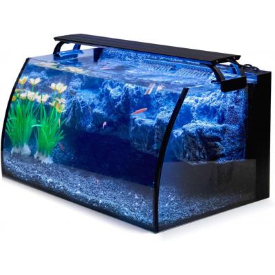 8 Gallon LED Glass Aquarium Kit for Starters with 7W Power Filter Pump