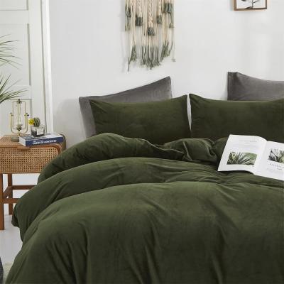 Green Velvet Olive Comfort Set Extra Large Fluffy Military Green Bedding Blanket