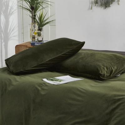 Green Velvet Olive Comfort Set Extra Large Fluffy Military Green Bedding Blanket