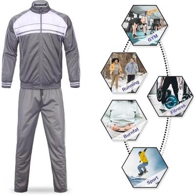 Side striped jogging grey sportswear set