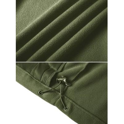 Green Military Jacket Winter Full Zip Warm and Thickened Military Coat