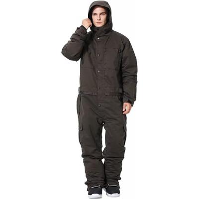 Mens One Piece Ski Suit Colorful Jumpsuits Snowboard Snowsuits Winter Outdoor Waterproof for Snow Sports 