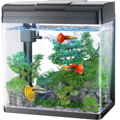 Black 3 Gallon Glass Aquarium ...