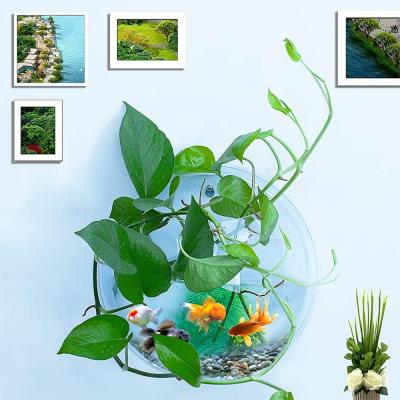 Wall mounted bubble fish tank bowl