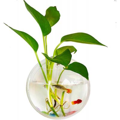 Wall mounted bubble fish tank bowl