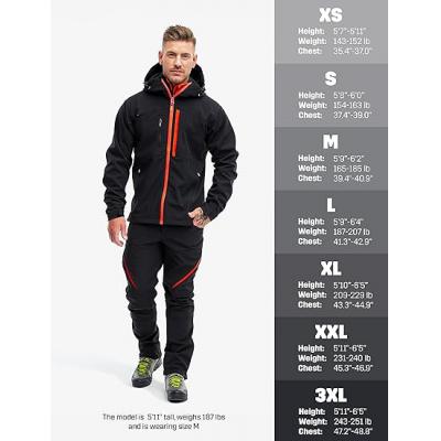 Black clothing waterproof and Breathable for outdoor activities red zippered jacket