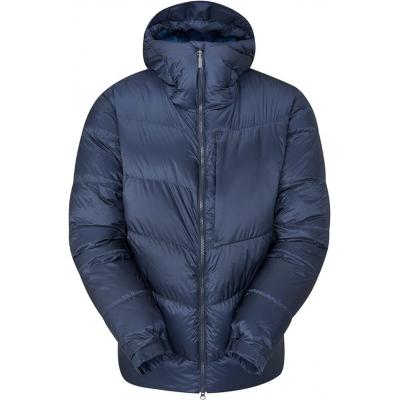 Men blue down jacket for mountaineering