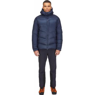 Men blue down jacket for mountaineering