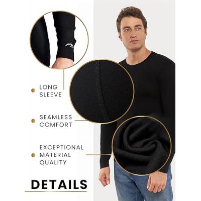 Wool Shirts for Men Thermal Underwear Long Sleeve T Shirt for Hiking Hunting