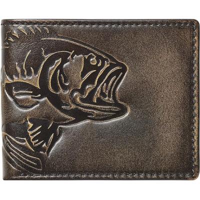 Men Extra Capacity Two ID Windows Full Grain Leather With Hand Burnished Finish Multi Card Capacity Outdoor Sportsman Me